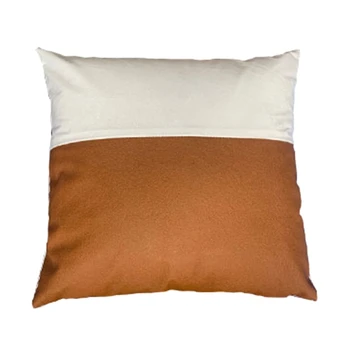 

BMBY-45X45Cm Leather Pu Solid Color Simple European Style Sofa Cushion Covers Pillow Cover Pillowcase Brown Rice White
