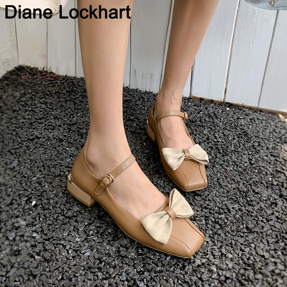 

Sweet Lolita Shoes women Harajuku Cute shoes lolita shoes bow black Flats Loli Square Head Women Shoes Princess Moccasins Lady