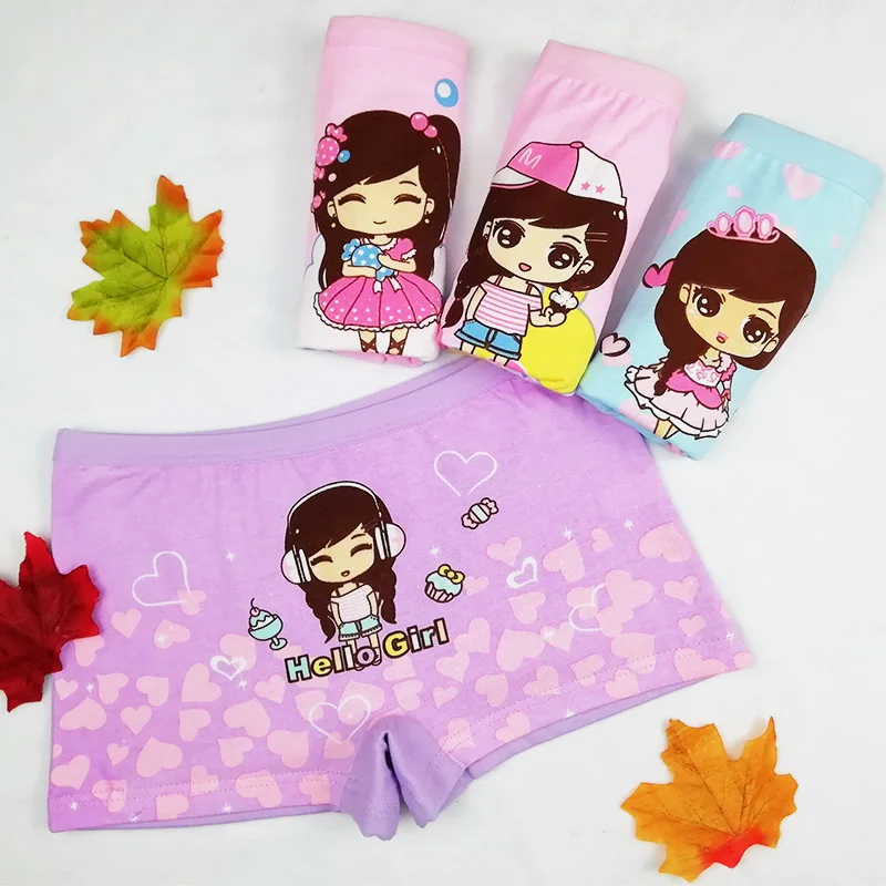 

123 children 4 Pcs/lot kids underwear for girls Children Cotton Panties Cute Cartoon Printed Baby girls Kids Underwear Boxer
