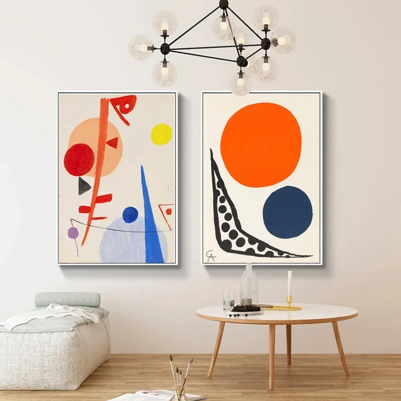 

Abstract Color Round Poster Wallpaper Geometric Pattern Minimalist Canvas Painter Print Art Picture Bedroom Hotel Office Decor