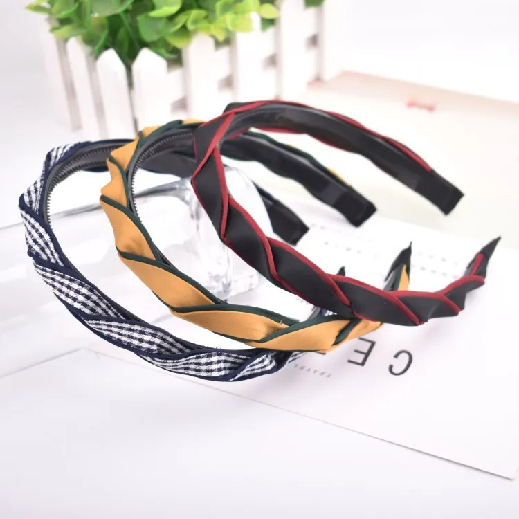 New Style Korean-style Hair Accessories Headdress Fabric Large Twist Braid-Style Hair Bands Large Rims Headband 2 Yuan Shop Boot