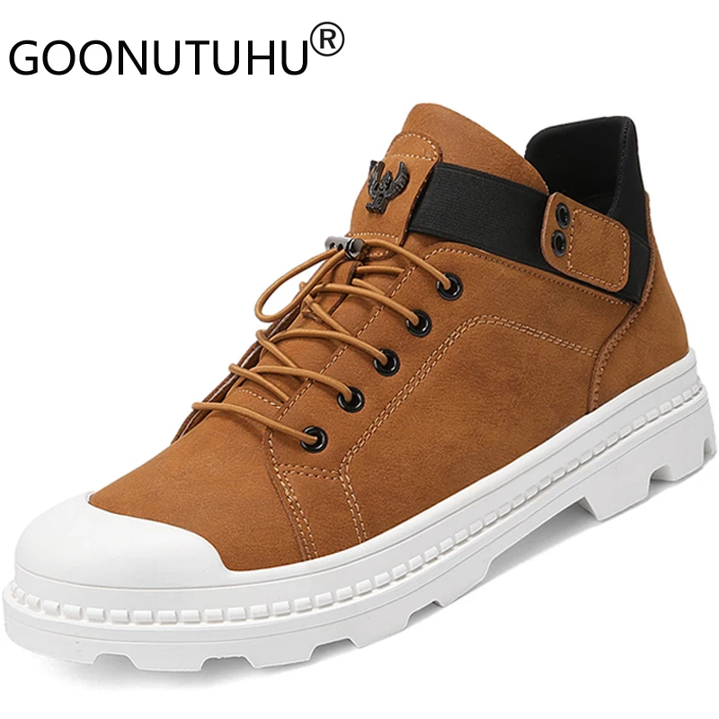 

2019 autumn fashion men's ankle boots casual leather shoes male work boot man shoe nice comfortable short boots for men hot sale