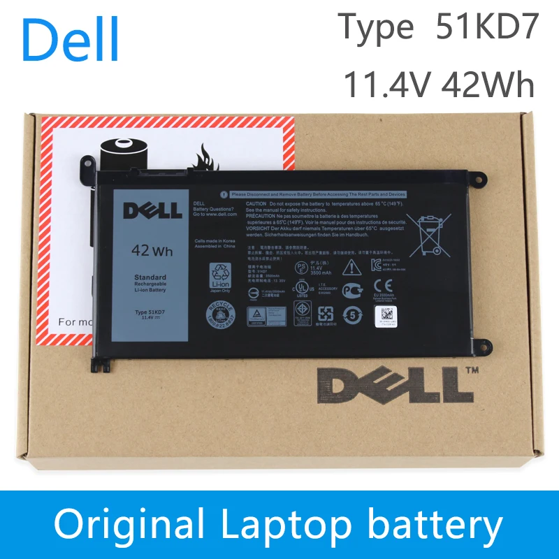 Оригинальный Новый Сменный аккумулятор для ноутбука Dell Chromebook 11 3180 3189 51KD7 4 V