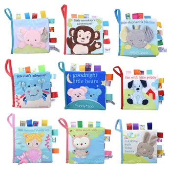 

Animal Three-dimensional Cloth Book Early Education Tear-off Bad Cloth Book Tag Rattle Toy Hot Sale New Arrivals