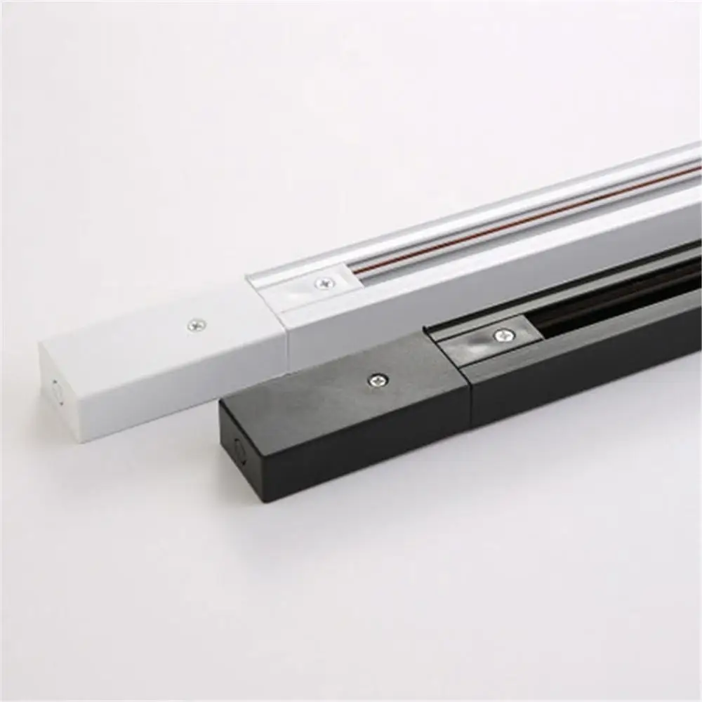 Black White 0.5m 50cm Track for Track Light 2 Wire Rail for Track Lamp L T Universal Power Docking Track Jointer Connector 2