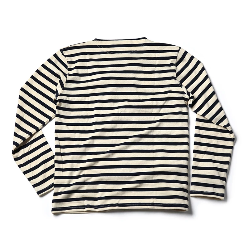 Koop Bronson Bretonse Streep Shirts Lange Mouw Vintage Mannen Franse Sailor Naval T Shirt