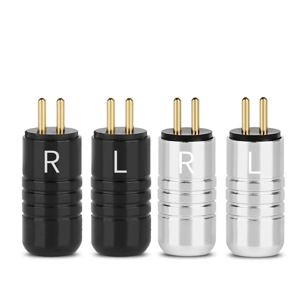 0 78mm Male Jack Earphone Pin For JH JH16 JH11 HIFI Headset Audio Adapter Black Silver Headphone Minijack Connector