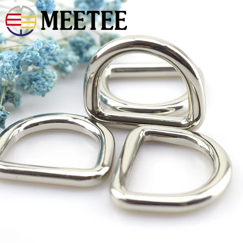 Бесшовное металлическое кольцо Meetee ID24mm D 4 шт. серебристая кнопка для сумки ремней