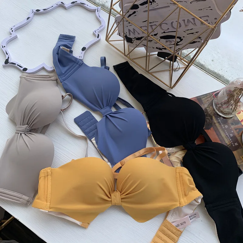 

Sexy Bra Push Up Bras For Women Sexy Lingerie Backless Bra Brassiere Sweet Bow Girls Underwear Seamless Bralette