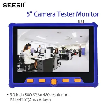 

SEESII 5900 5" 1080P Camera Tester Monitor TVI CVI AHD CVBS Analog Test HDMI VGA Input Tool LCD Screen BNC Cable Camera Testing