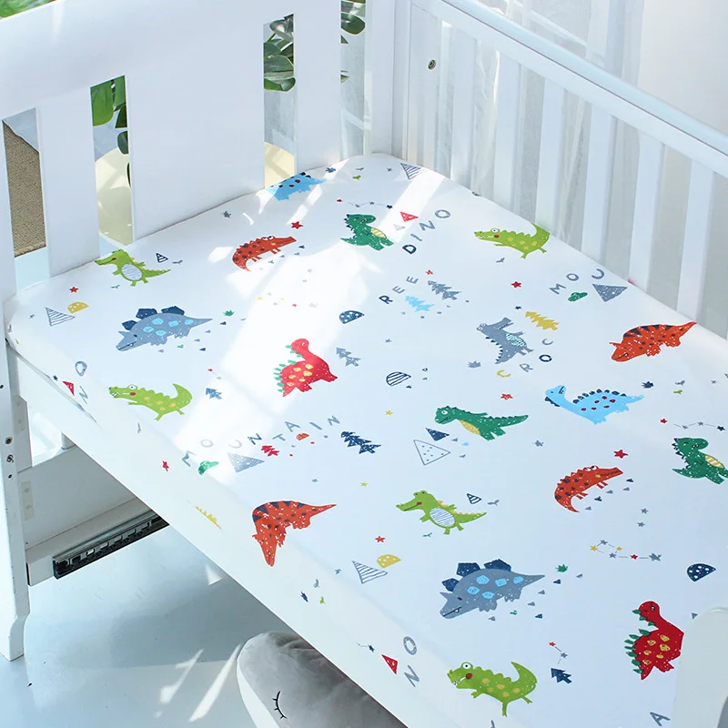 主图_13 Baby Cot Fitted Bed Sheet Cotton Printed Fluorescent-Free Kids Craddle Sheets Children's Bedroom Bedding Sheet 12065 cm