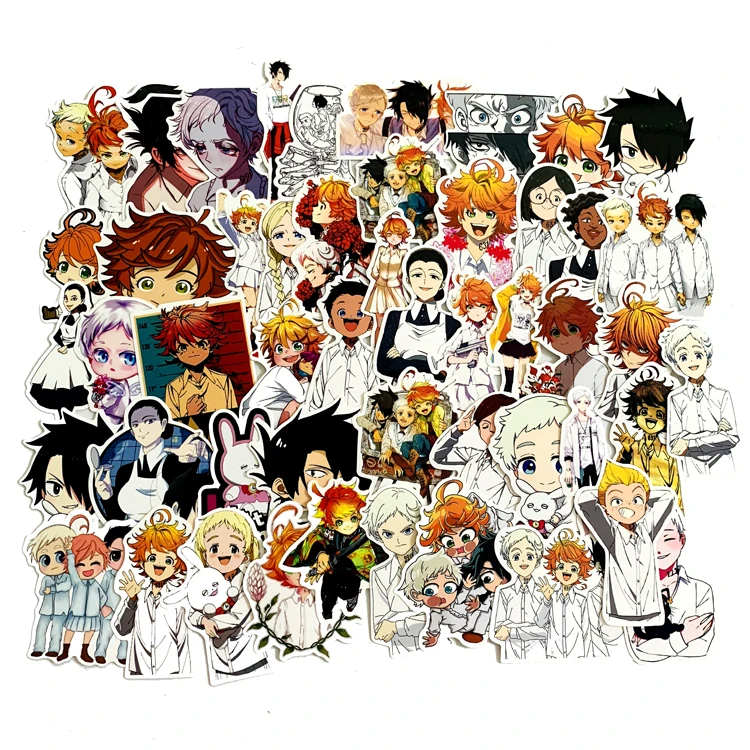 48 piezas de Anime Japones The Promised Neverland Graffiti pegatinas dibujos animados para equipa автомобильные аксессуары