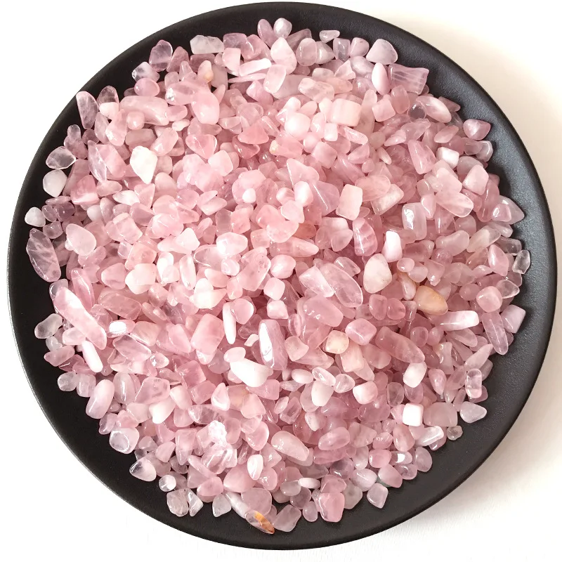 5-7mm Natural Pink Rose Quartz Crystal Gravel Stone Rock Chips Lucky Healing Natural Quartz Crystals 100g