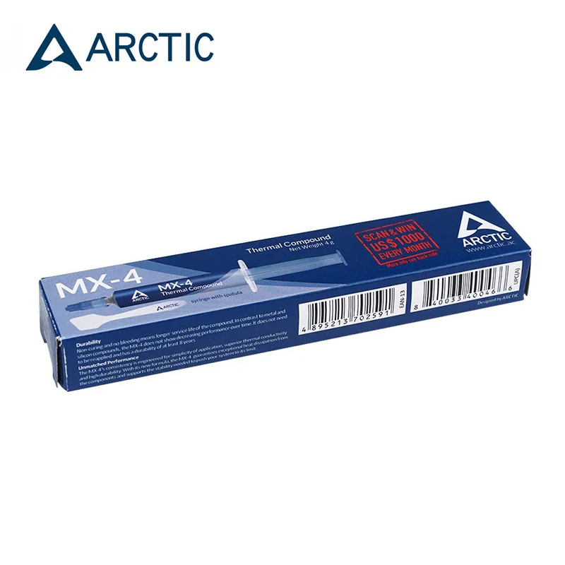 ARCTIC Thermal Paste MX-4 4G For GPU Block Cooling CPU Heatsink Plaster Dissipative Compound Silicone Drop Shipping | Компьютеры и