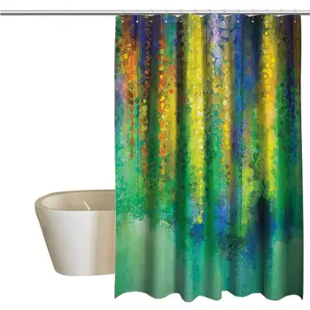 

Watercolor Flower Extra Long Shower Curtain Abstract Style Spring Floral Watercolor Style Painting Image Nature Art Mildew