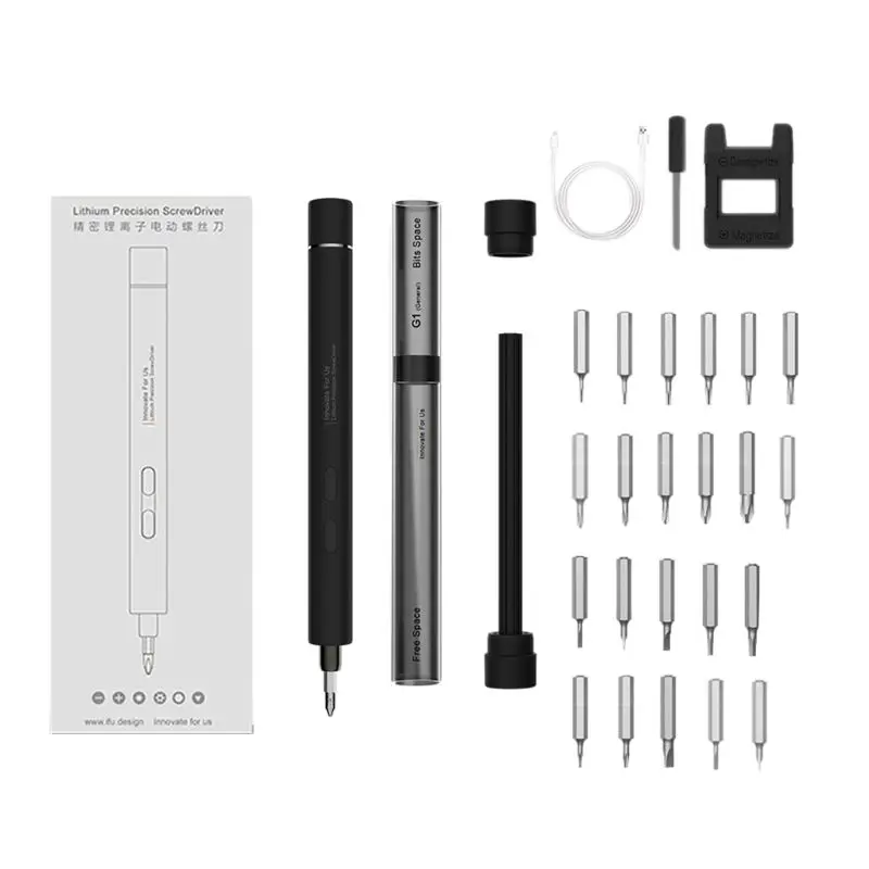 

1 Set Mini Electric Screwdriver Portable Cordless Power Screw Driver Kit 22 Screwdriver Bits Set for Small Device Repair