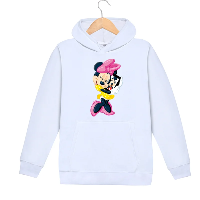 

Fashion Cartoon Minnie Print Hoodies Women Winter Fleece Thick Warm Hooded Sweatshirts Pocket Female Plus Size Pullover Tops