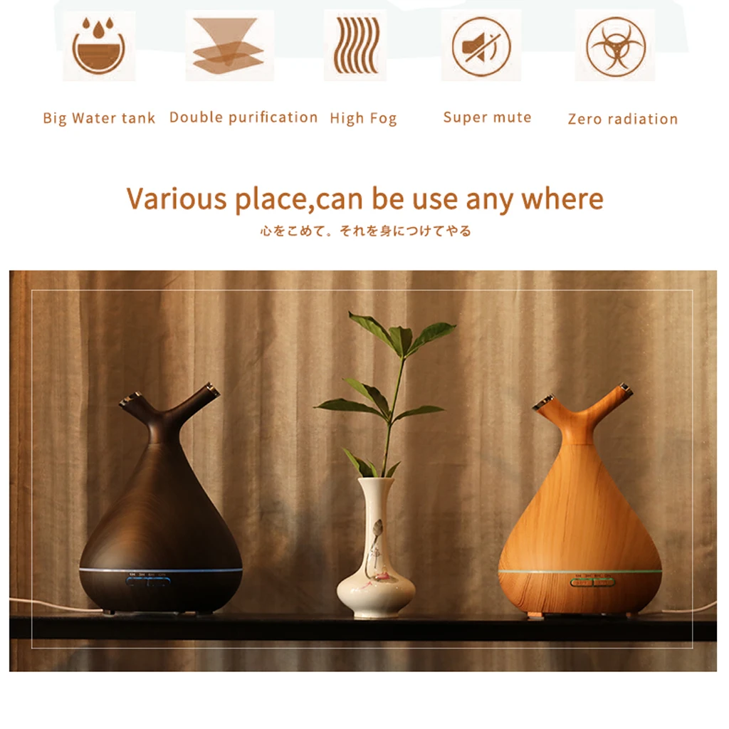LED Air Humidifier Home Car Travel Office Essential Oil Air Diffuser Purifier Aroma air diffuser wood Ultrasonic air humidifier
