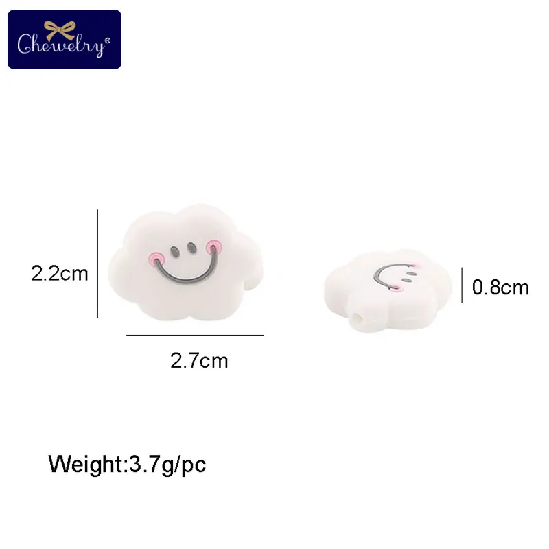 5pc Silicone Beads Rainbow Mini Cloud Tiny Rod Rodent Food Grade Baby Teether DIY Pacifier Chain Nursing Bracelet Baby Product
