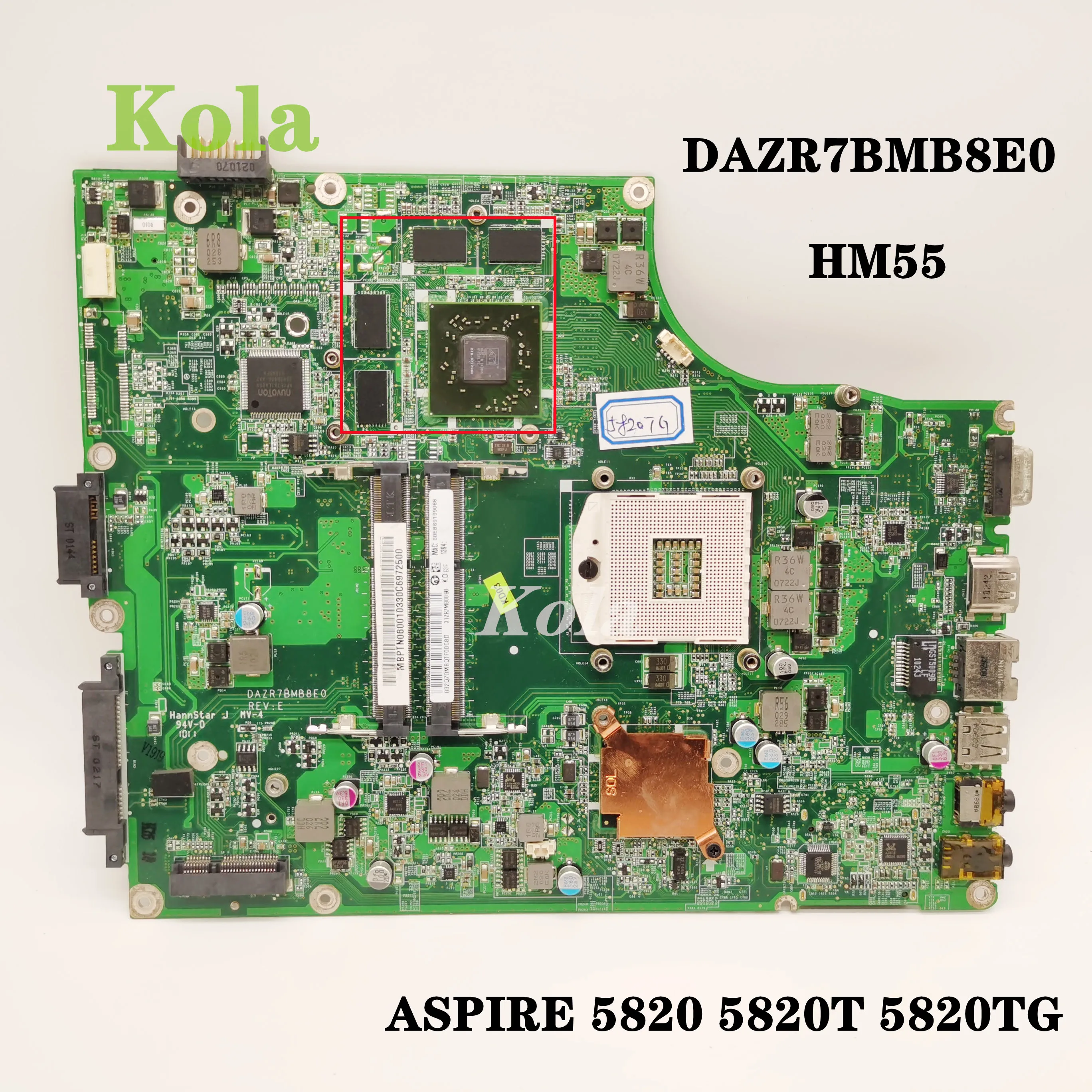 Материнская плата для ноутбука Acer ASPIRE 5820 5820T 5820TG MB.PTN06.001 MBPTN06001 DAZR7BMB8E0 HM55 DDR3 100%