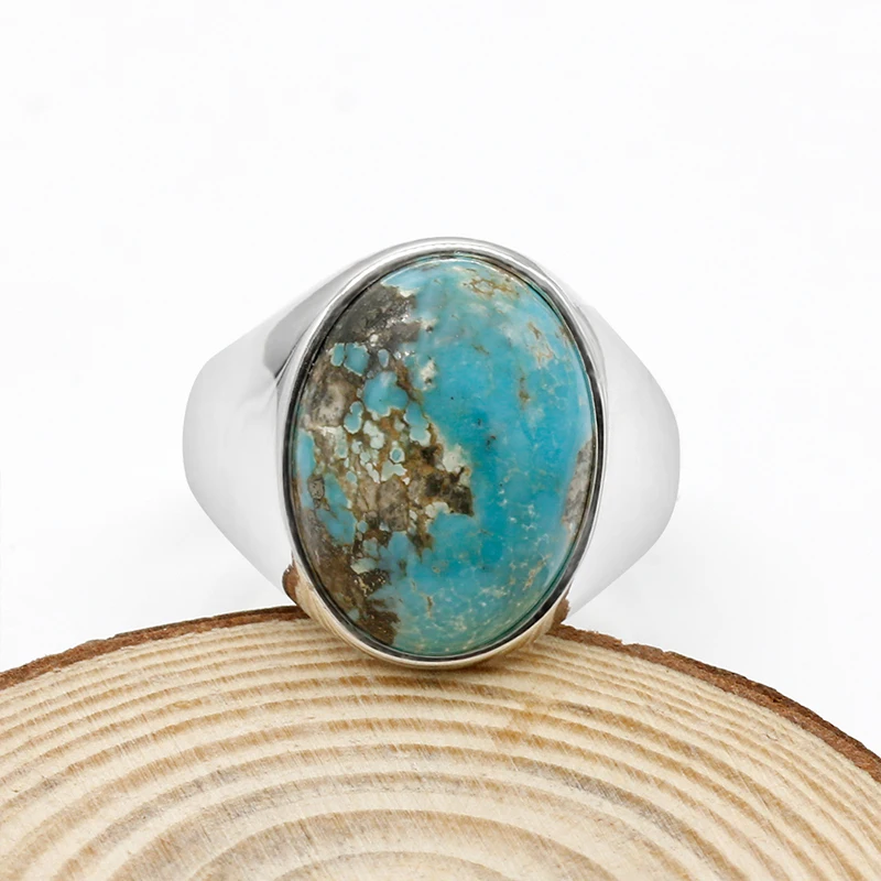 925 пробы Серебряное кольцо для мужчин с голубым винтажный натуральный камень тайское серебряное кольцо для мужчин и женщин унисекс турецкое ювелирное изделие ручной работы