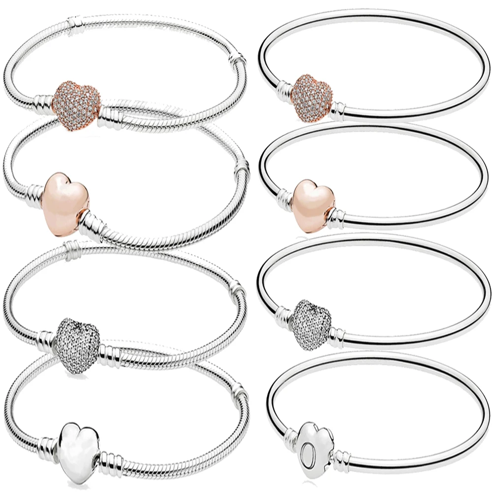 

Kelley high quality original 925 sterling silver pan charm bracelet for women's brand design fashion luxury jewelry party gift