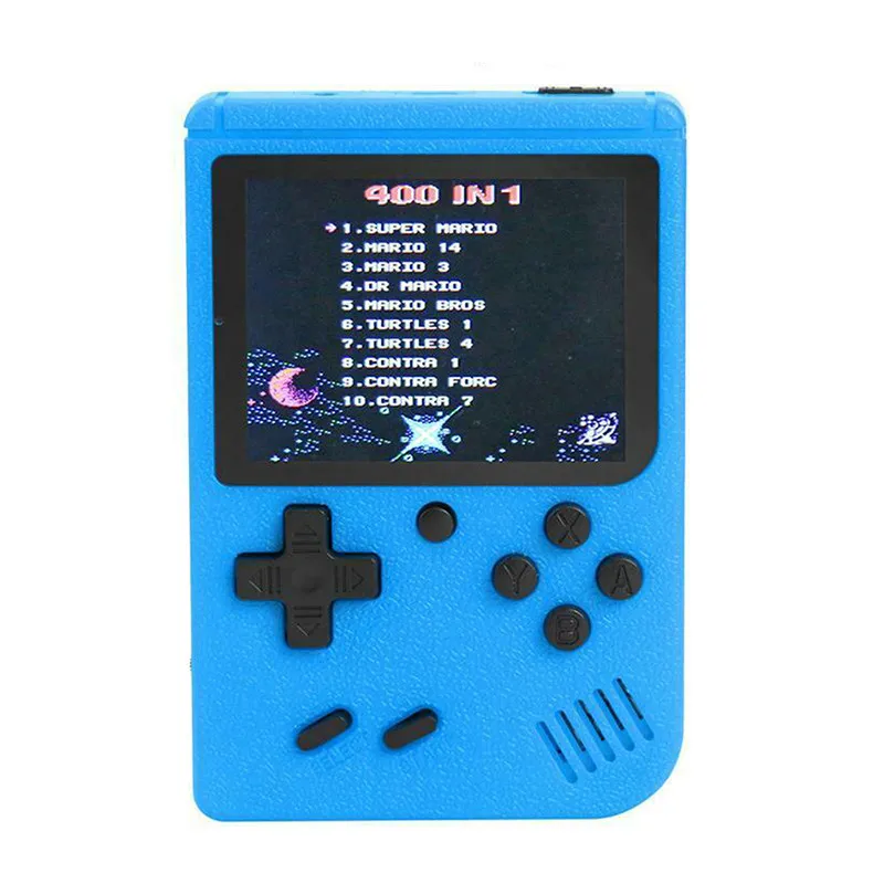 blue Мини-портативная ретро-видео консоль, портативная игра Advance Players Boy 8 Bit, Встроенные игры Gameboy 400 для детей, подарок - Color: blue