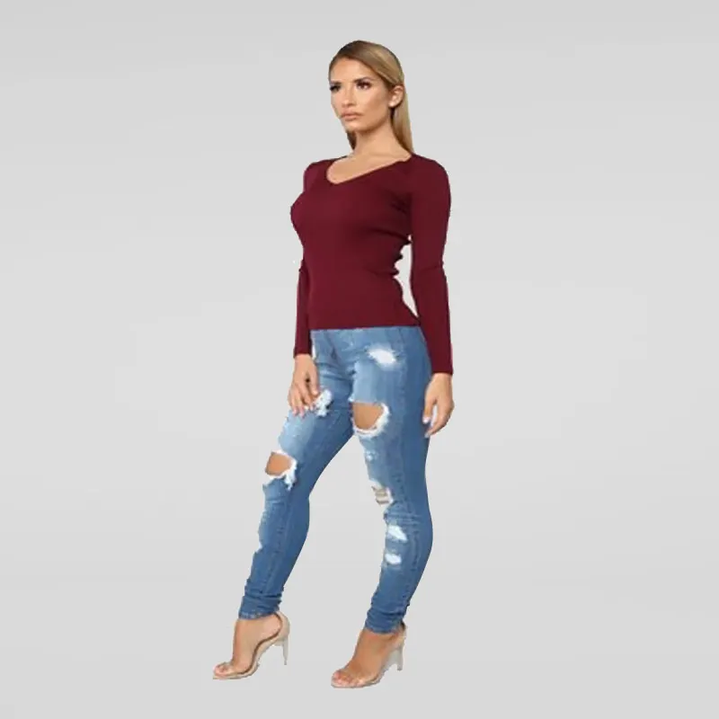 

Ripped Skinny Women Jeans Slim Mom Plus Size Boyfriend Stretch Jean Sexy Blue Xxl Fashion Trousers Jean Trendy Pants Streetwear