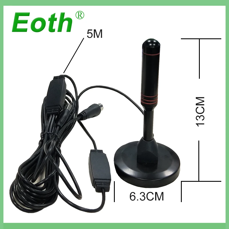 Eoth внутренняя усиление 25dBi цифровой DVB-T/fm Freeview Антенна ПК для ТВ HD tv 1080P цифровые беспроводные телевизионные антенны черный