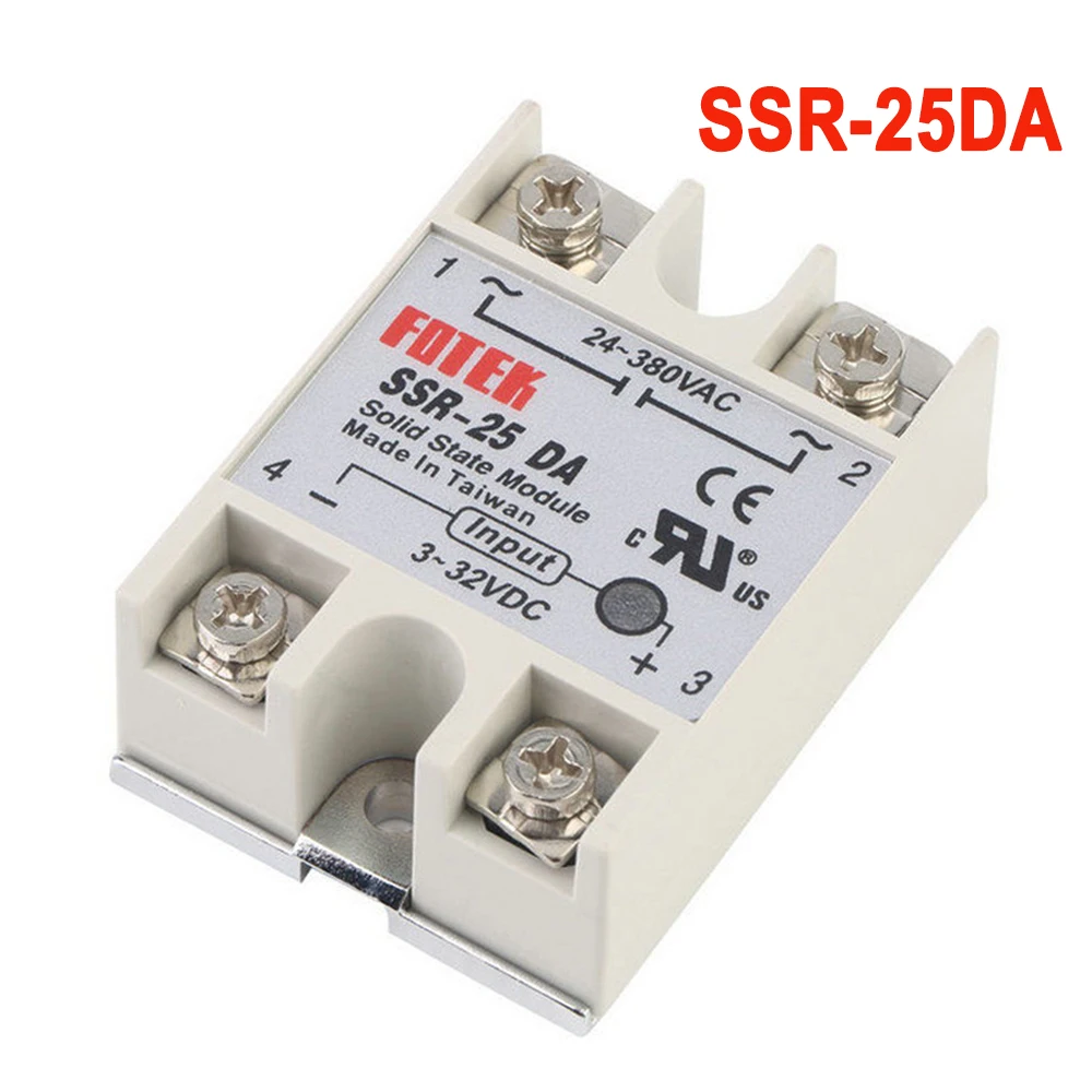 SSR-10DA SSR-25DA SSR-40DA 10A 25A 40A твердотельные реле Модуль одиночная фаза 3-32 В постоянного тока в переменный 24-380V AC SSR 10DA 25DA 40DA DMWD - Габаритные размеры: SSR-25DA