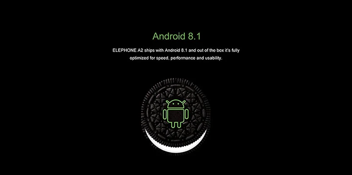 Elephone A2 5,4" 18: 9 мобильный телефон Android 8,1 MT6580 четырехъядерный HD+ 1 ГБ 8 ГБ 8 Мп+ 2 МП отпечатков пальцев ID смартфон