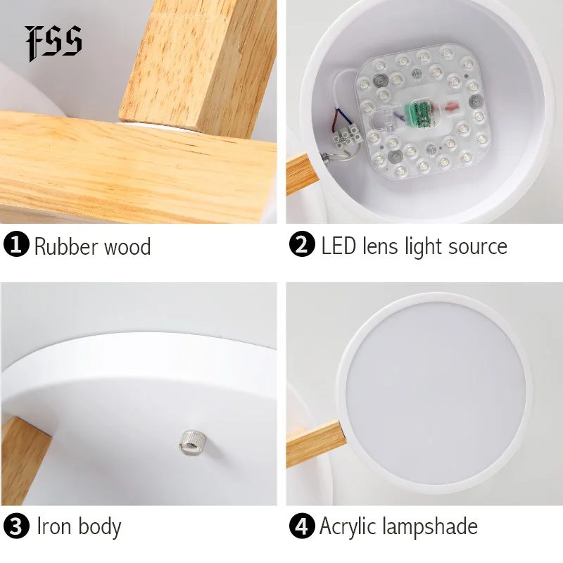 Современный скандинавский деревянный потолочный светильник Fss лампа в виде