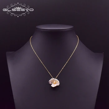 

GLSEEVO Natural Shell Shape Baroque Pearl Flower Necklace & Pendants Best Friend Wedding Gifts For Women Bohemian Jewelry GN0126
