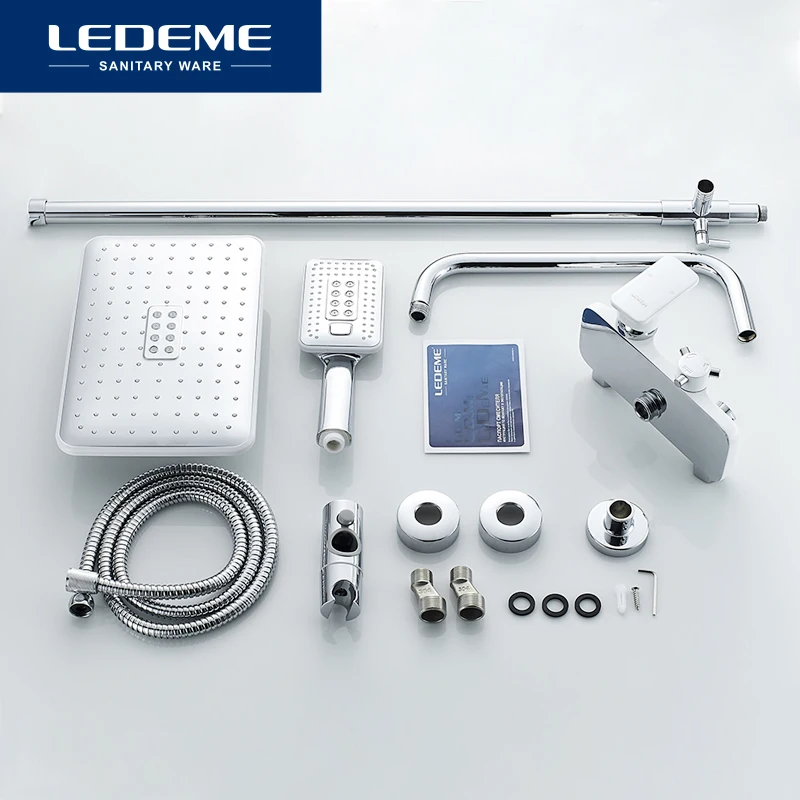LEDEME Shower Sets Bathroom Shower Faucets Hot And Cold Mixer Brass Faucet Bathtub Mixer Bathroom Faucet L2421W