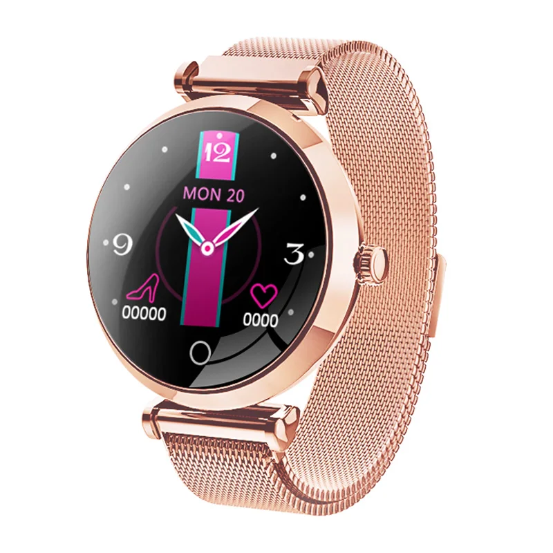 R6 Смарт часы для женщин водонепроницаемый мониторинг сердечного ритма Bluetooth для Android IOS фитнес Браслет Smartwatch леди PK H8 H2 часы - Цвет: rose gold