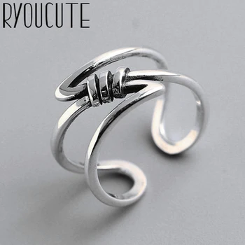 

Wholesale Real Silver Color Bow Rings For Women Big Antique Rings Finger Jewelry High Quality