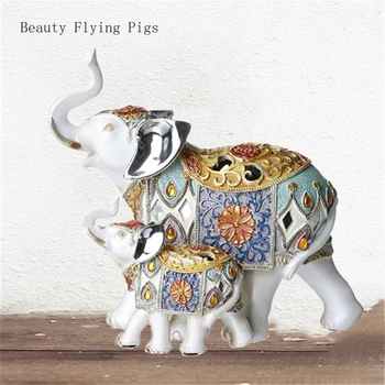 

Light luxury home living room bedroom TV cabinet wine cabinet art jewelry painted elephant shape cute resin doll ornaments