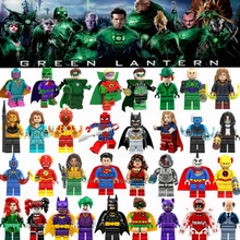 Одна Зеленый Фонарь DC Супер Герои фигурка Бэтмен Джокер Супермен Чудо женщина Аквамен флэш человек паук Строительные блоки игрушки