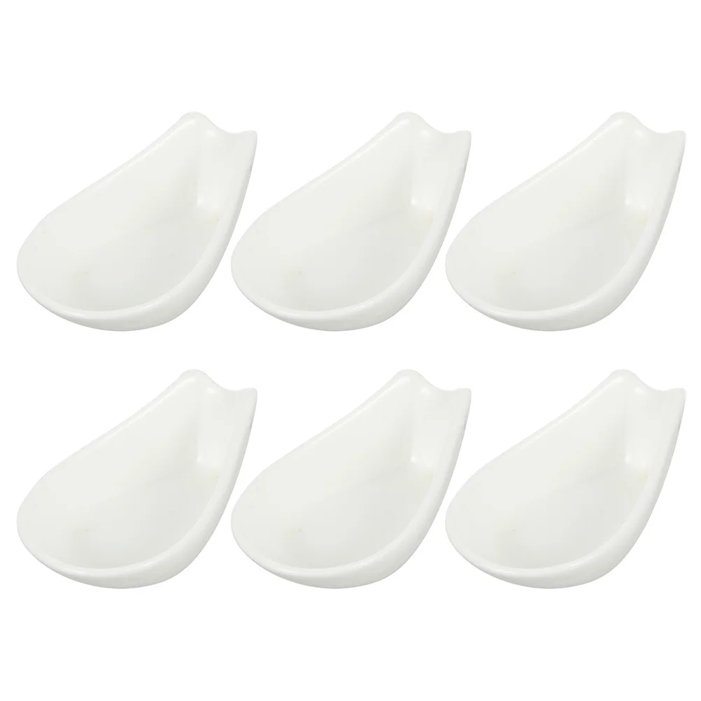 6Pcs Practical Spoon Holders Utensil Rest for Kitchen Ceramic Spoon