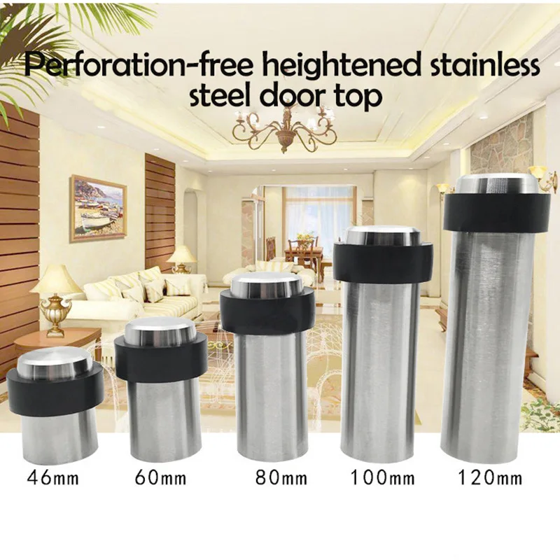 

Double Use Door Stops w/ Glue or Screws Suction Anti-Collision Stainless Steel Rubber Stopper Turtle Has Binding Resistance