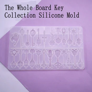 

DIY Crystal Epoxy Resin Whole Board Key Silicone Mold Jewelry Fillings Pendant Accessory Charms Handmade Key Collection Mould