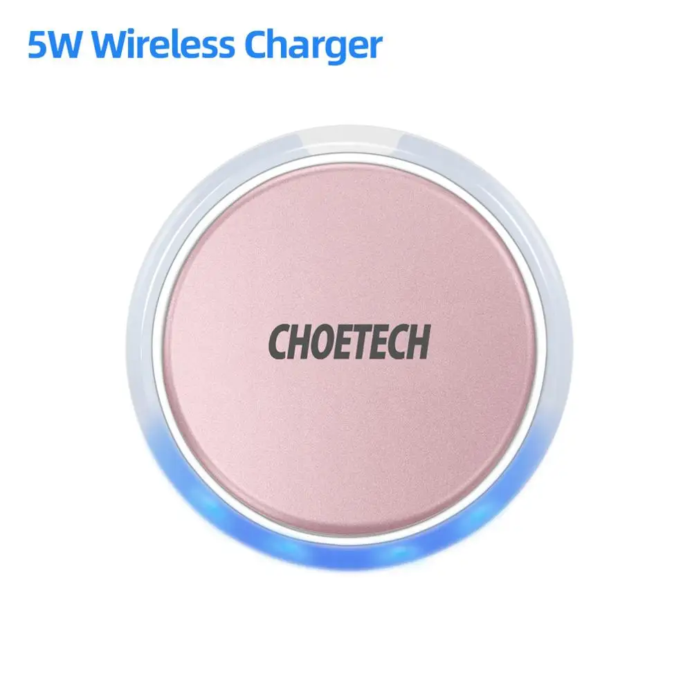 CHOETECH 5 Вт/10 Вт Qi Беспроводное зарядное устройство для iPhone Xs MAX XR 8 plus Быстрая зарядка для samsung S9 S8 Plus Note 9 Беспроводная зарядная панель - Цвет: 5W Rose Gold