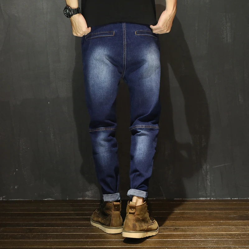 Высокое качество мужской хлопок, Большой размер Джинсы мужские свободные большие размеры японские Гаремные штаны осень тренд мужские длинные женские брюки в обтяжку