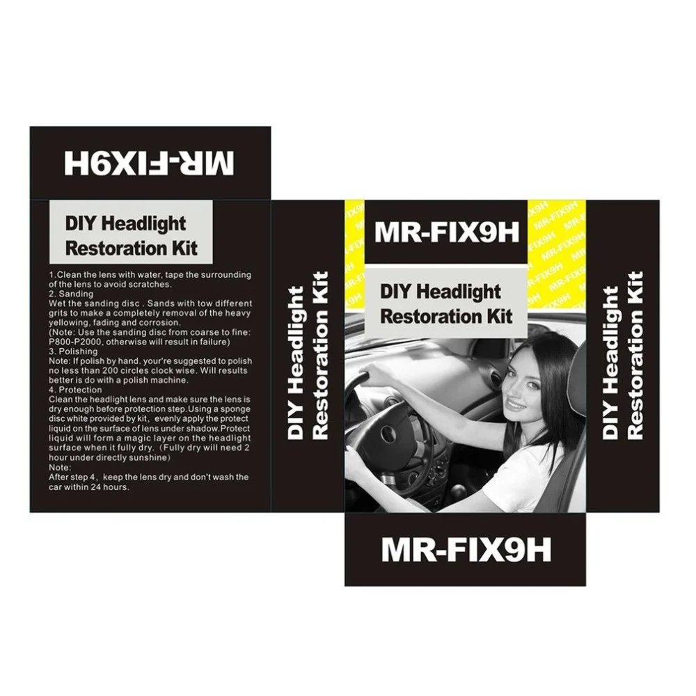 MR-FIX9H DIY автомобильные фары комплект для ремонта Анти-Царапины полировочной жидкостью, стеклянное покрытие для авто, Стекло комплект Инструменты для ремонта автомобиля