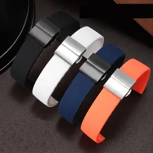 PEIYI мягкий силиконовый ремешок для часов черный, белый, красный, синий, оранжевый браслет сменный резиновый ремешок для мужчин и женщин аксессуары для часов