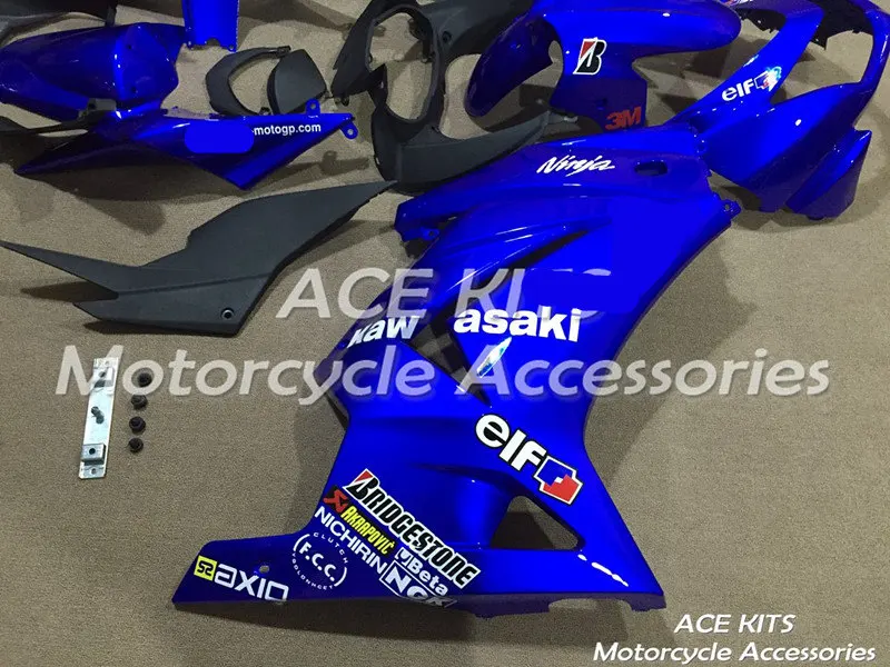 Мотоциклетный обтекатель abs для Kawasaki Ninja250 2008-2012 инъекции кузова эффектный синий ACE № 869