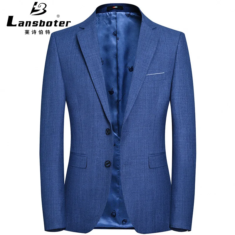 

Lansboter Spring And Autumn New Style MEN'S Casual Suit Solid Color Simple Young And Middle-aged Korean-style Suit Then West MEN