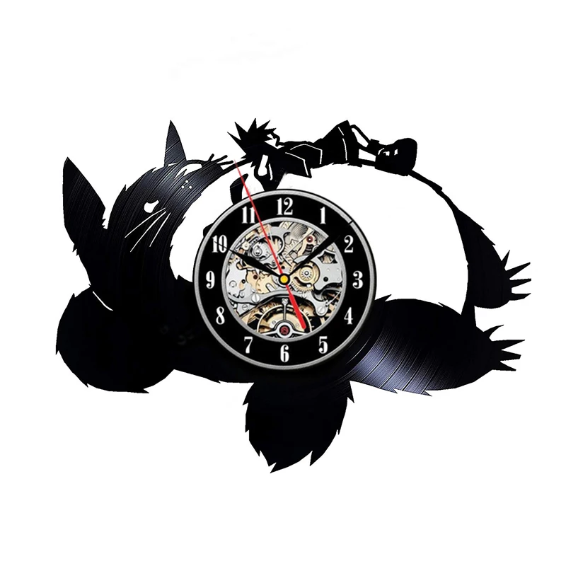 Тоторо детские настенные часы современный дизайн милые Мультяшные часы Виниловая пластинка настенные домашние декоративные часы Рождественский подарок для детей