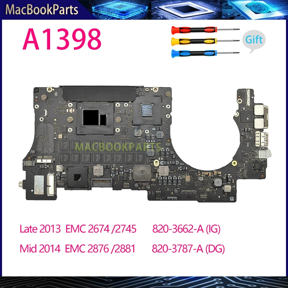 Оригинальная протестированная материнская плата A1398 820-3662-A 820-3787-A для Macbook Pro Retina 15
