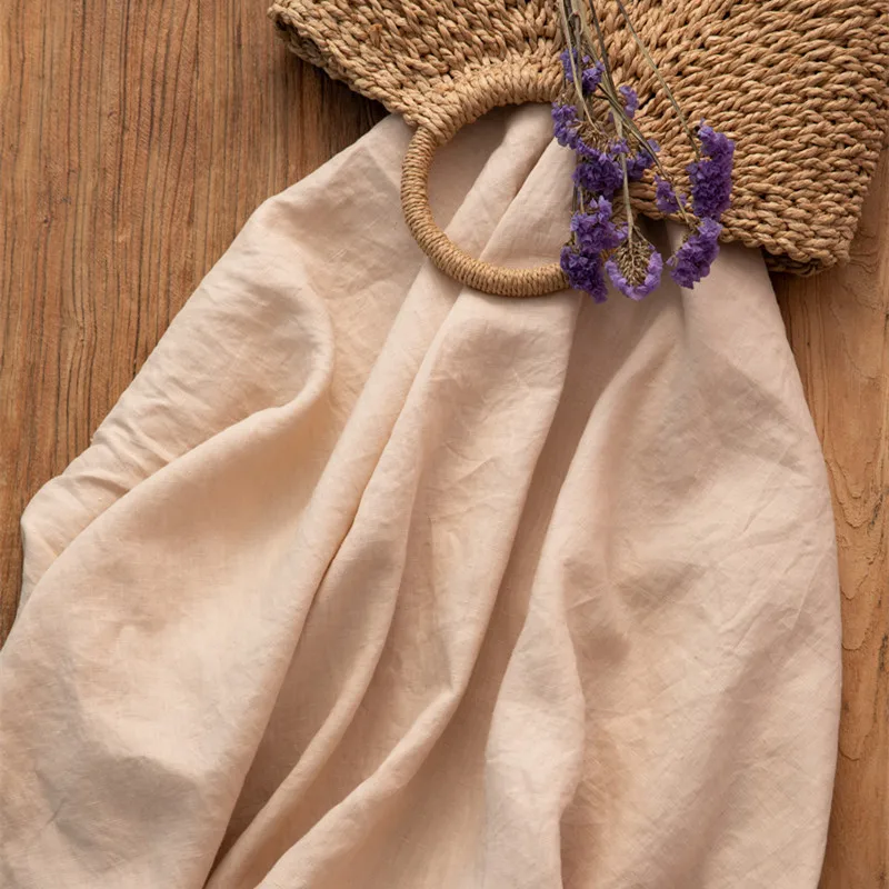 Качественная льняная ткань красивый бежевый материал модное платье, платье, брюки, рубашка и куртка в стиле пэчворк